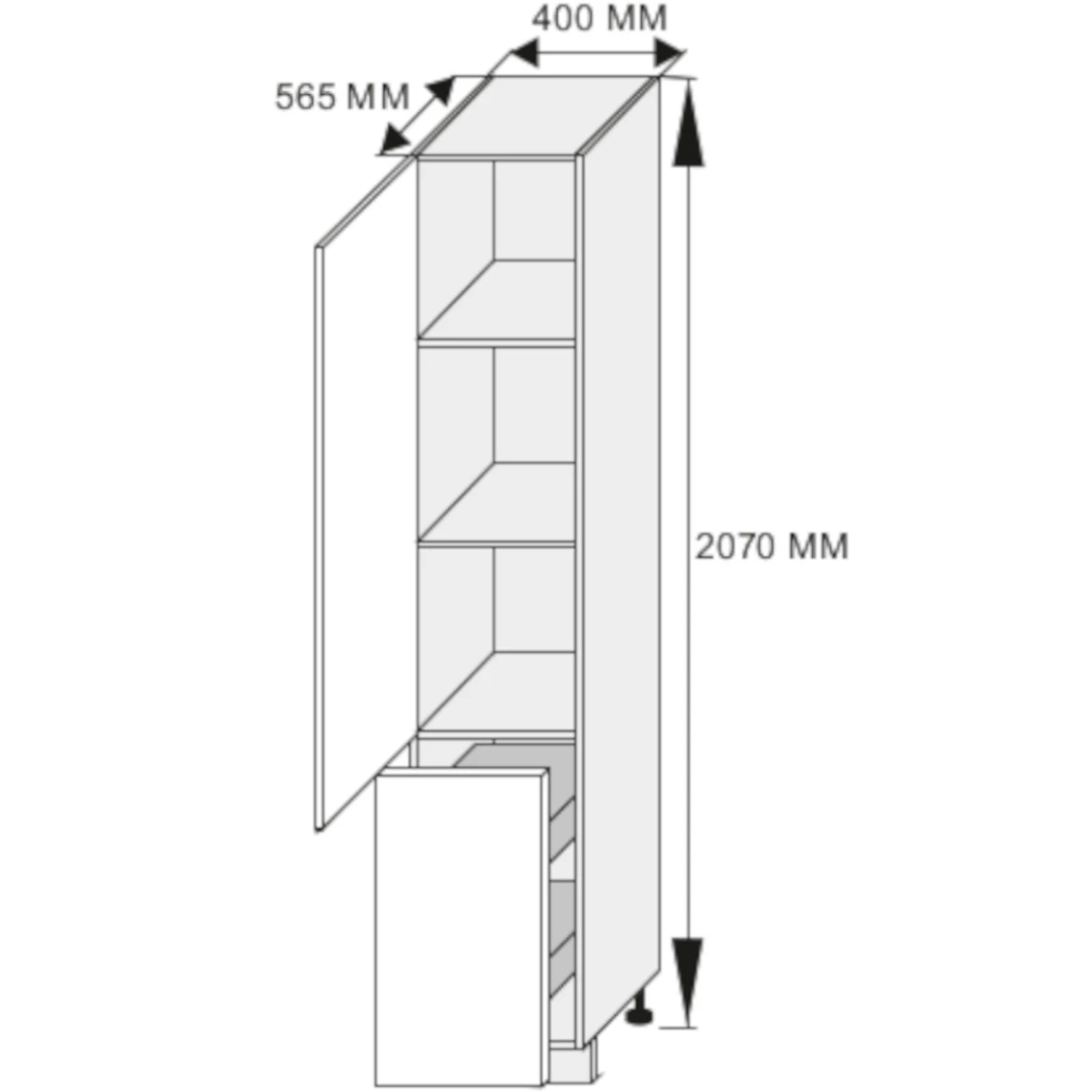 Kuhinjski element Essen siva 2D14k / 40