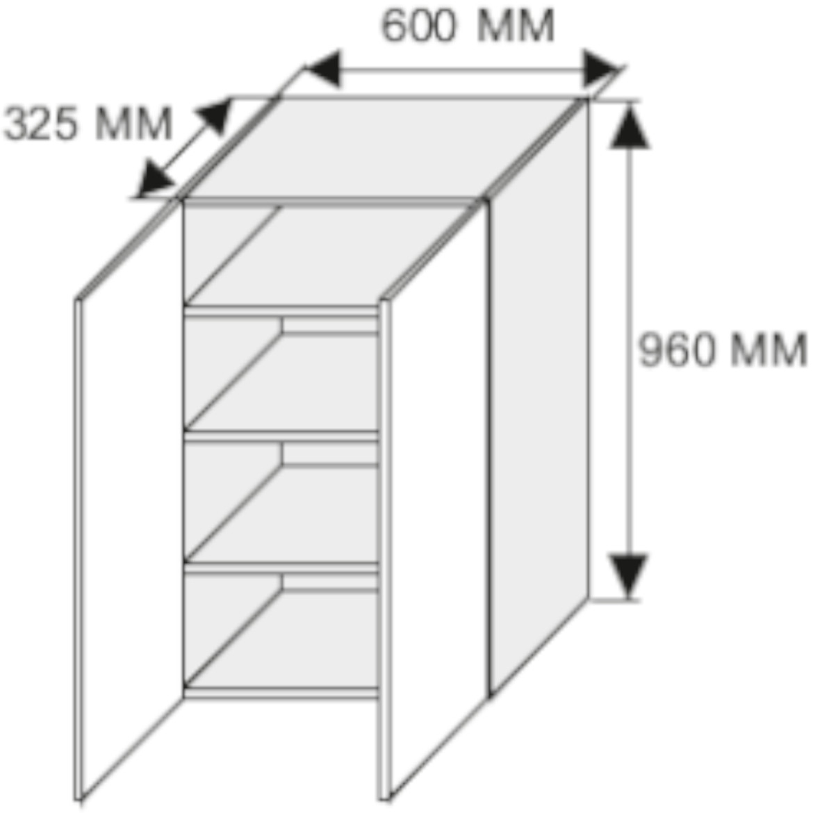 Kuhinjski element Emporium gornji W4 60cm 2 vrata svetlo siva/bela