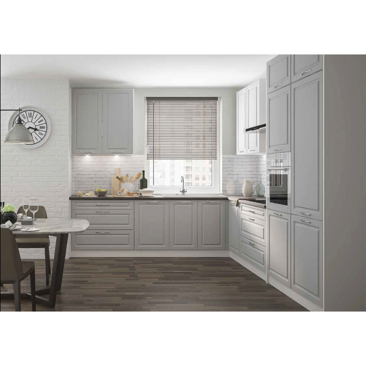 Kuhinjski element Emporium gornji W8B 90cm 1 vrata svetlo siva/bela