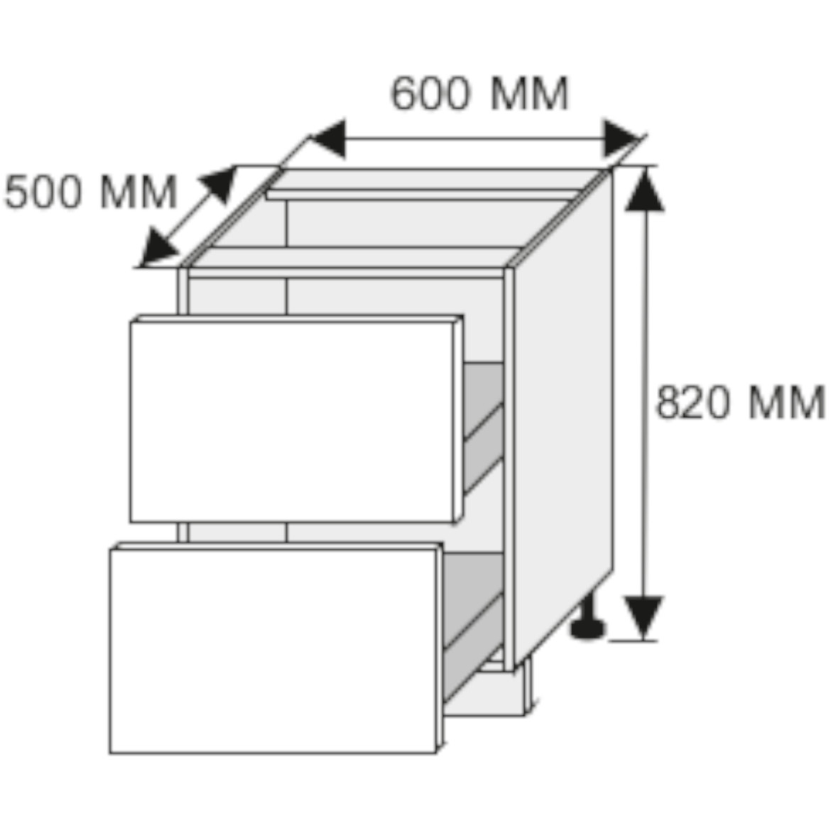 Kuhinjski element Quantum D2M / 60 bež mat / braon