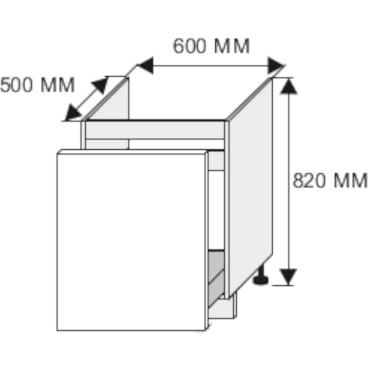 Kuhinjski element Quantum D1ZM / 60 vanila mat / braon