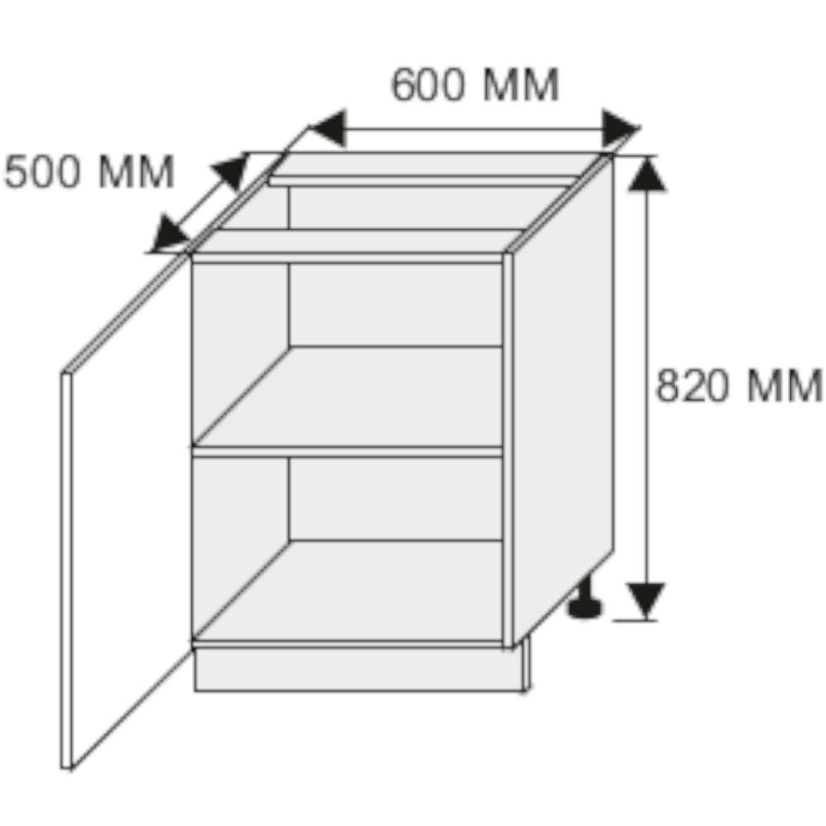 Kuhinjski element Quantum D1D / 60 vanila mat / braon