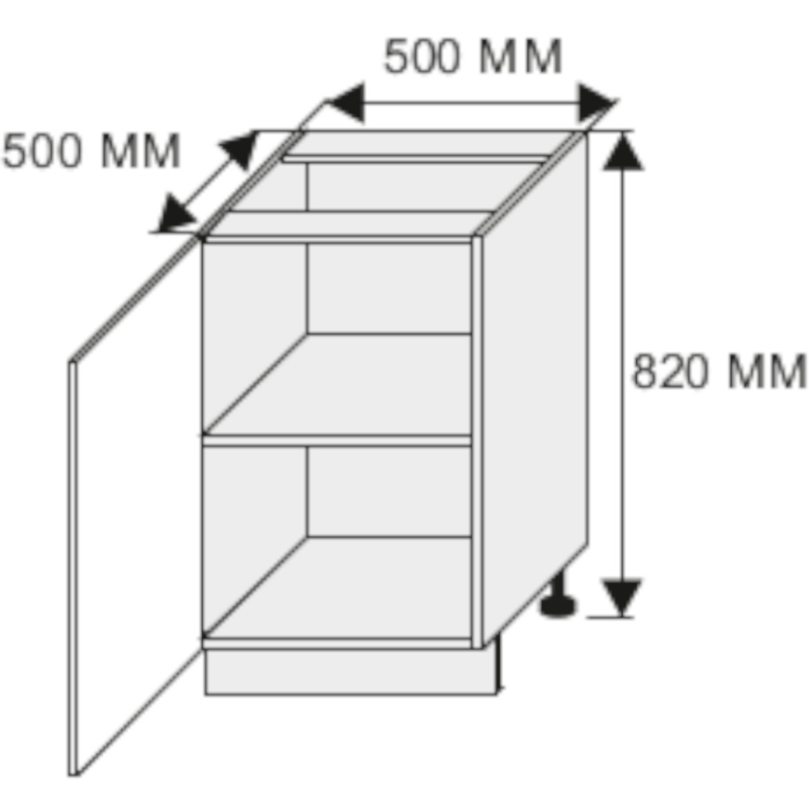 Kuhinjski element Quantum D1D / 50 vanila mat / braon