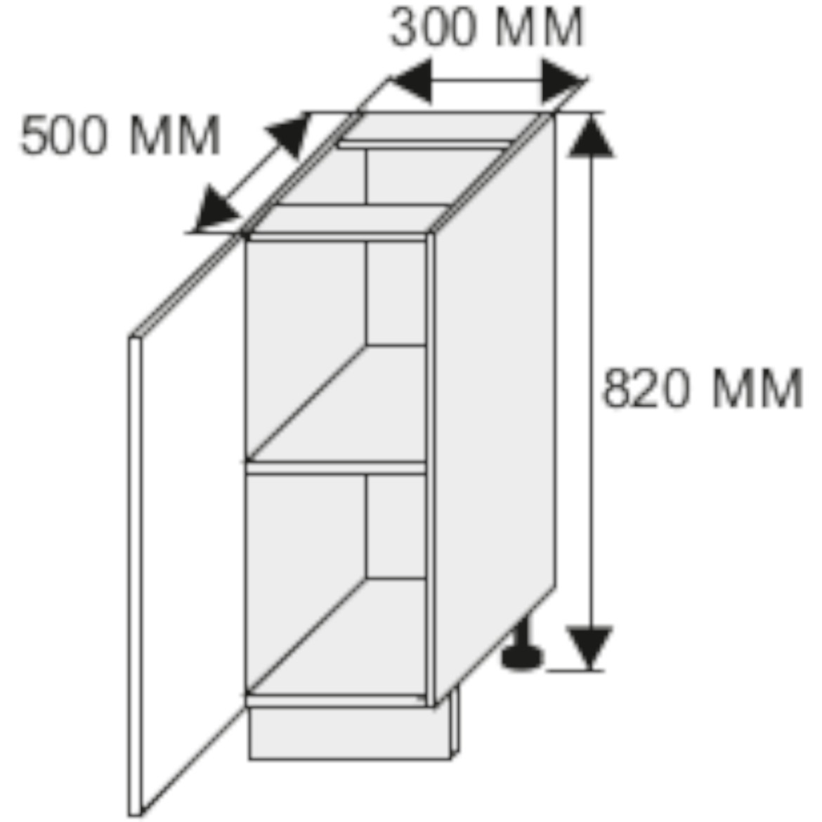 Kuhinjski element Quantum D1D / 30 bež mat / braon