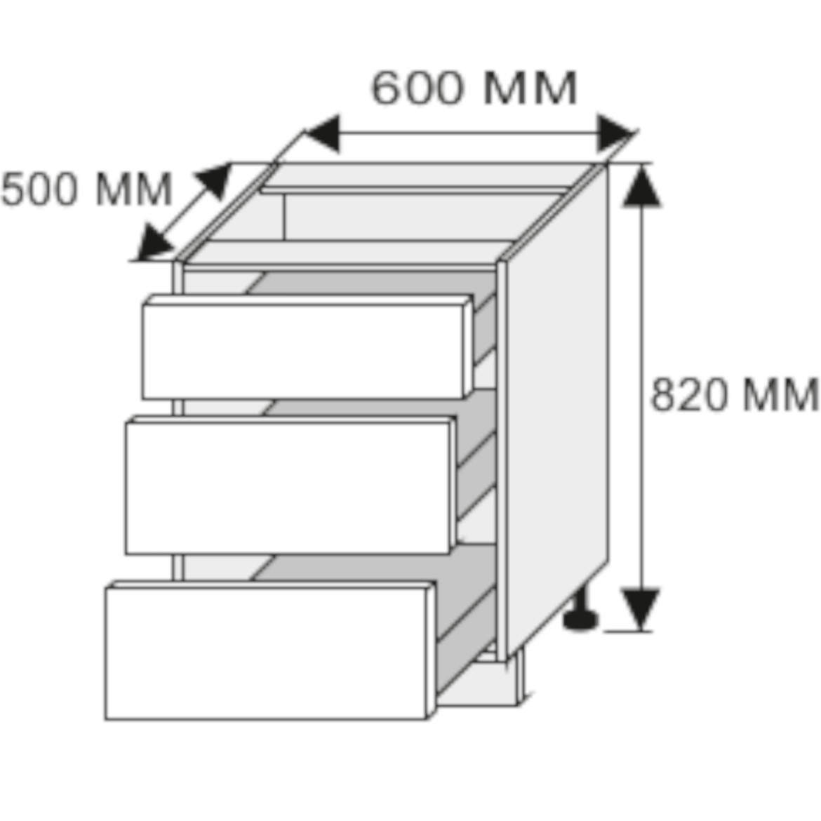 Kuhinjski element Quantum D3M / 60 vanila mat / braon