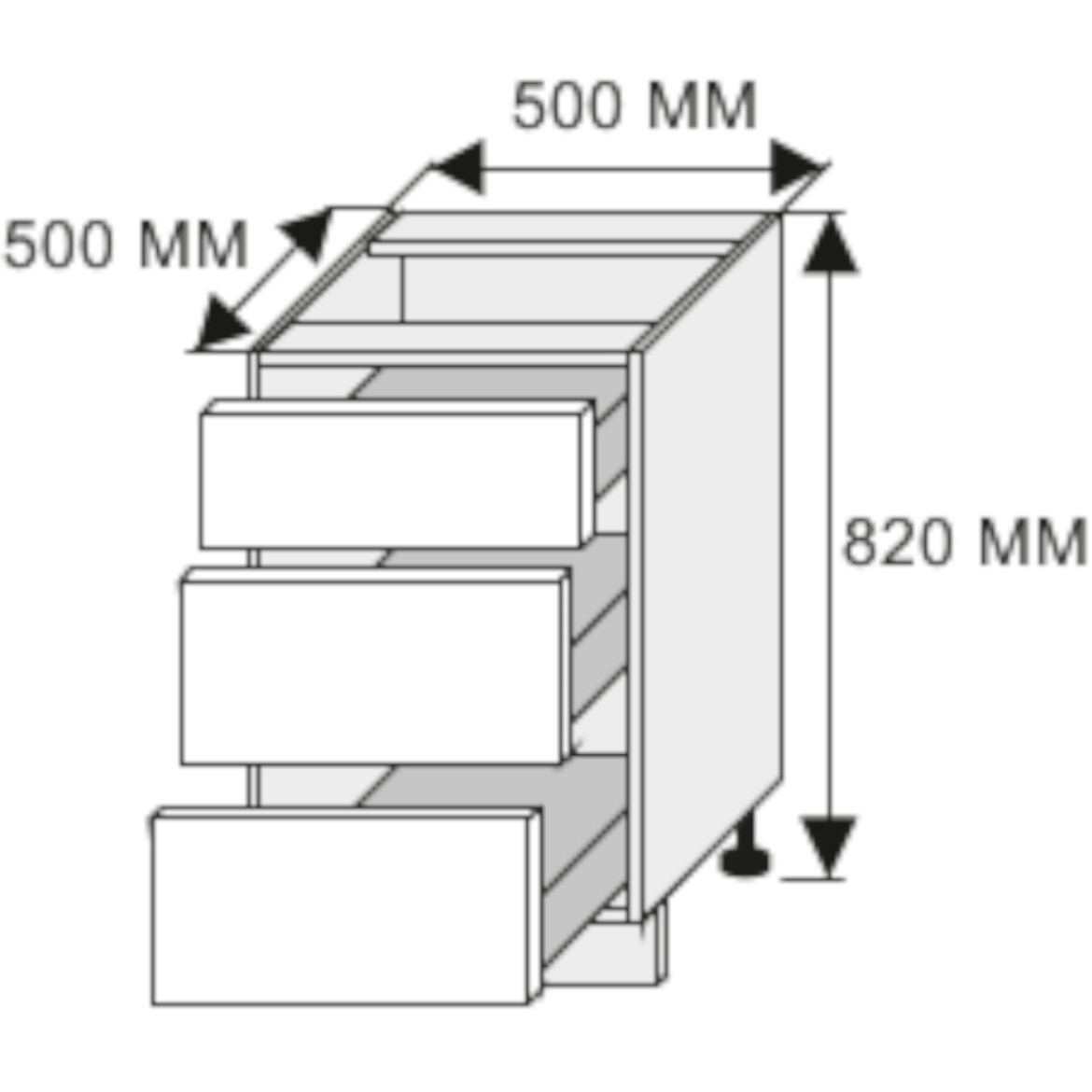 Kuhinjski element Quantum D3M / 50 vanila mat / braon