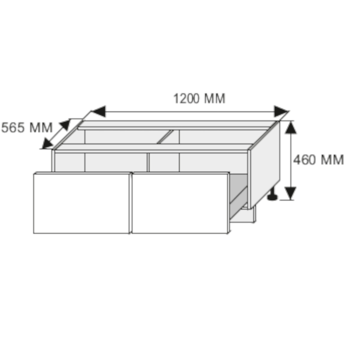 Kuhinjski element Quantum D2M / 120 bež mat / braon