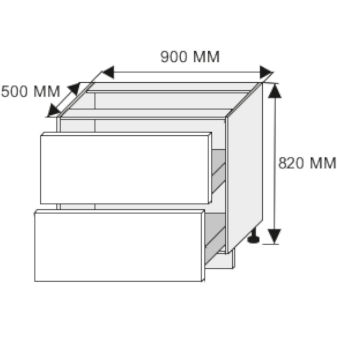 Kuhinjski element Quantum D2M / 90 vanila mat / braon