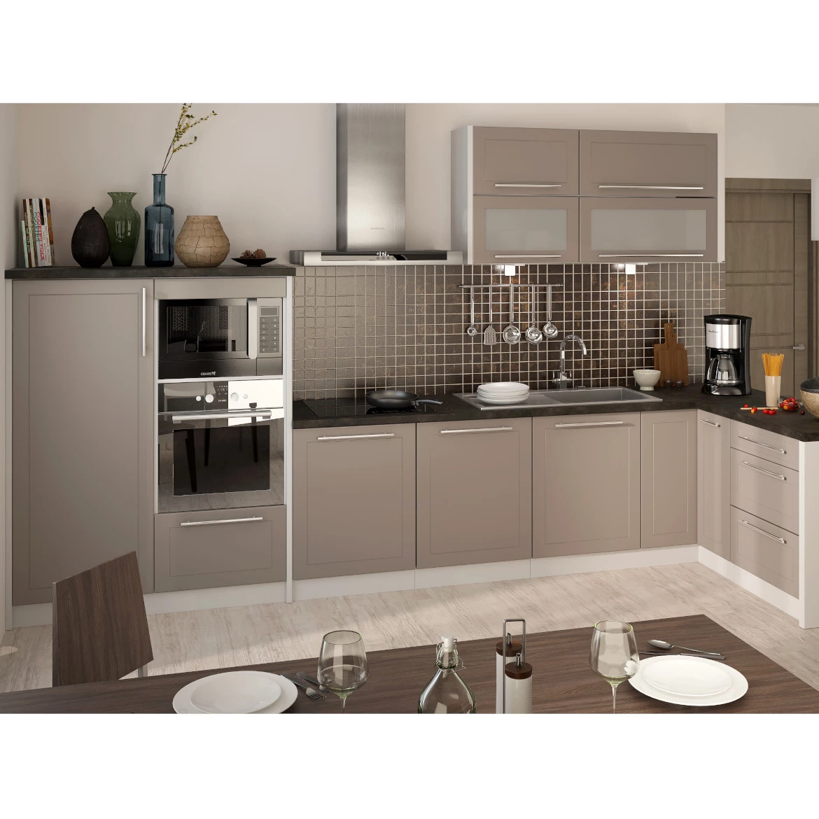 Staklena vrata Quantum 80x35,4 cm bež