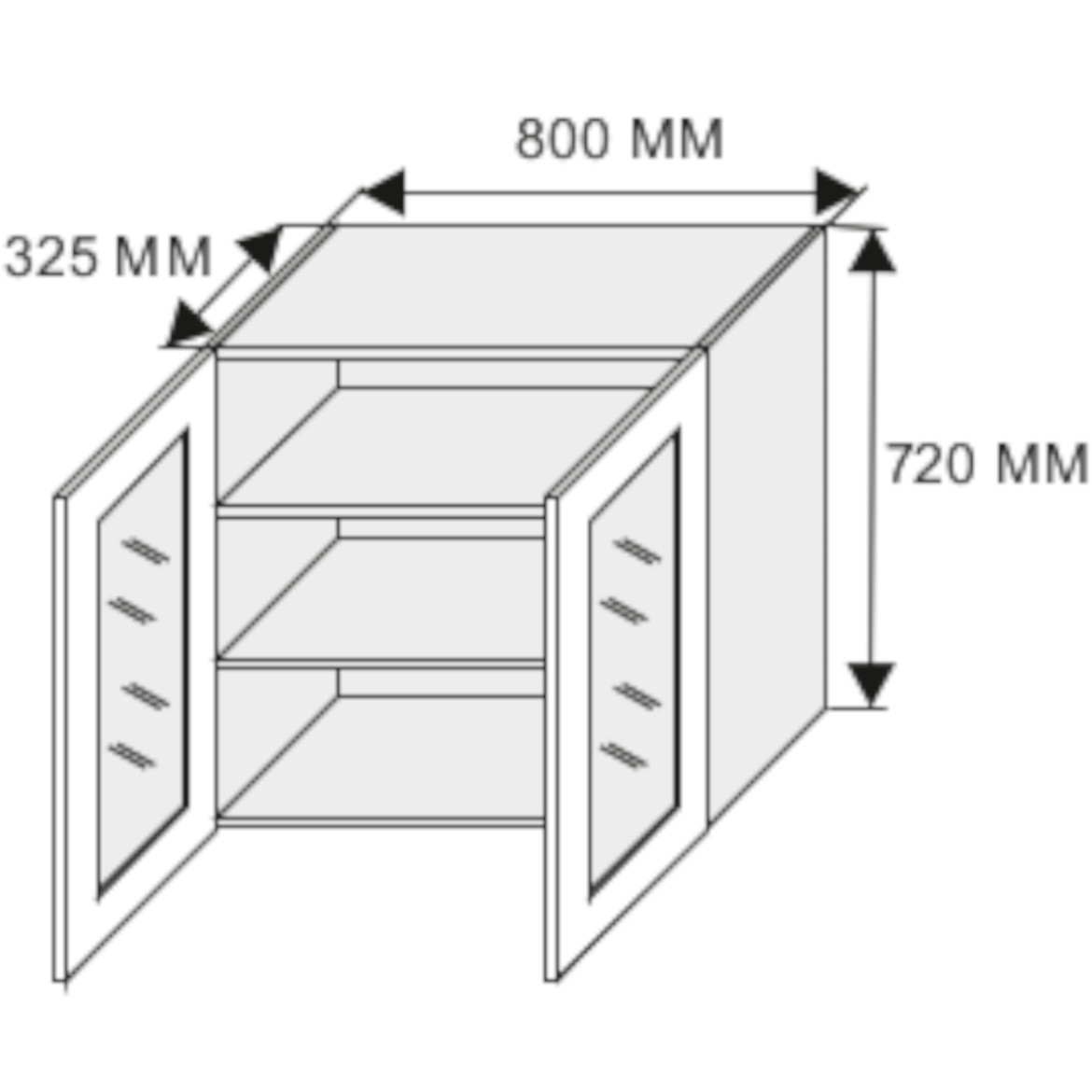 Kuhinjski element Emporium gornji W3S 80cm 2 vrata bela