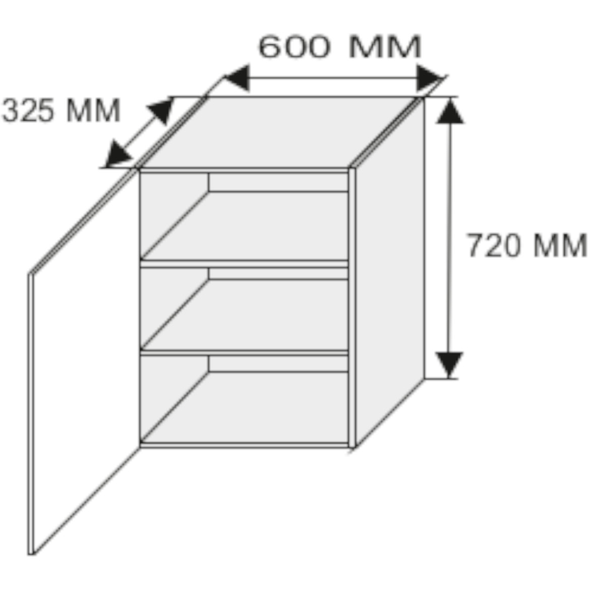 Kuhinjski element Emporium gornji W2 60cm 1 vrata bela