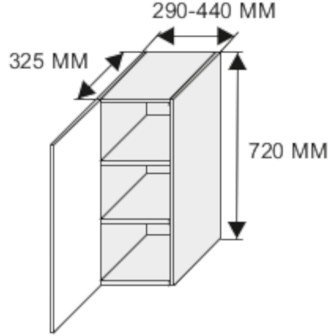 Kuhinjski element Emporium gornji W2 30cm 1 vrata bela