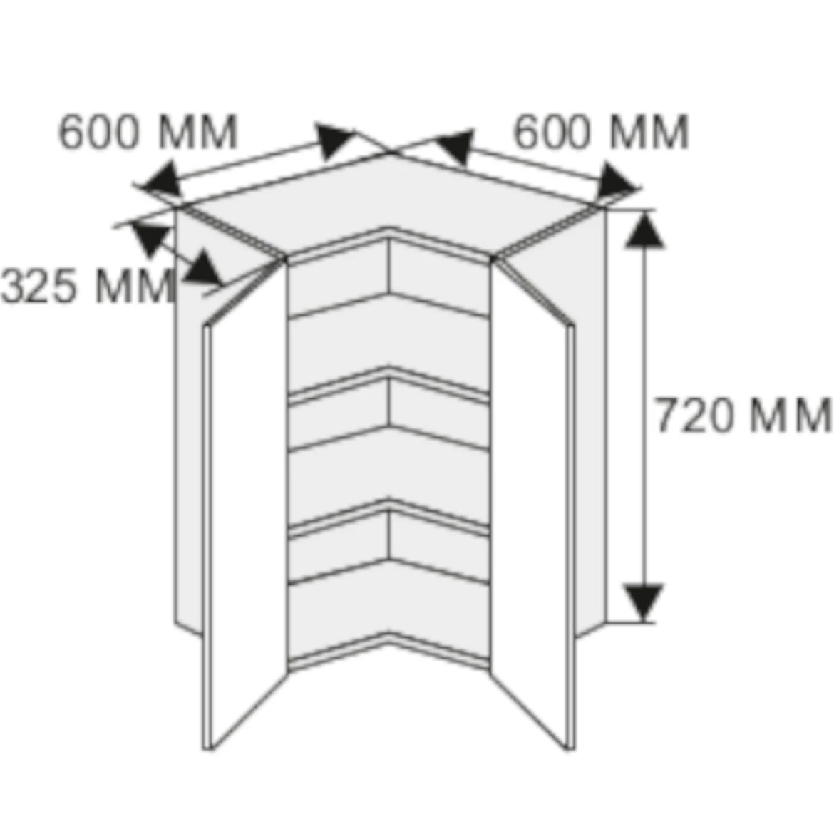 Kuhinjski element Quantum W12 / 60 bež mat / braon