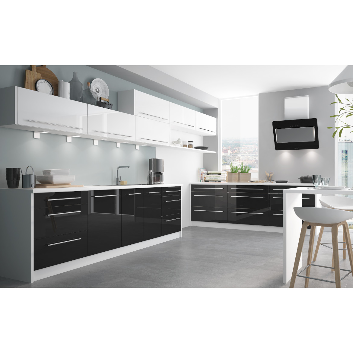Prednja vrata Platinium crna 50/72 D1D / 50 W2 / 50