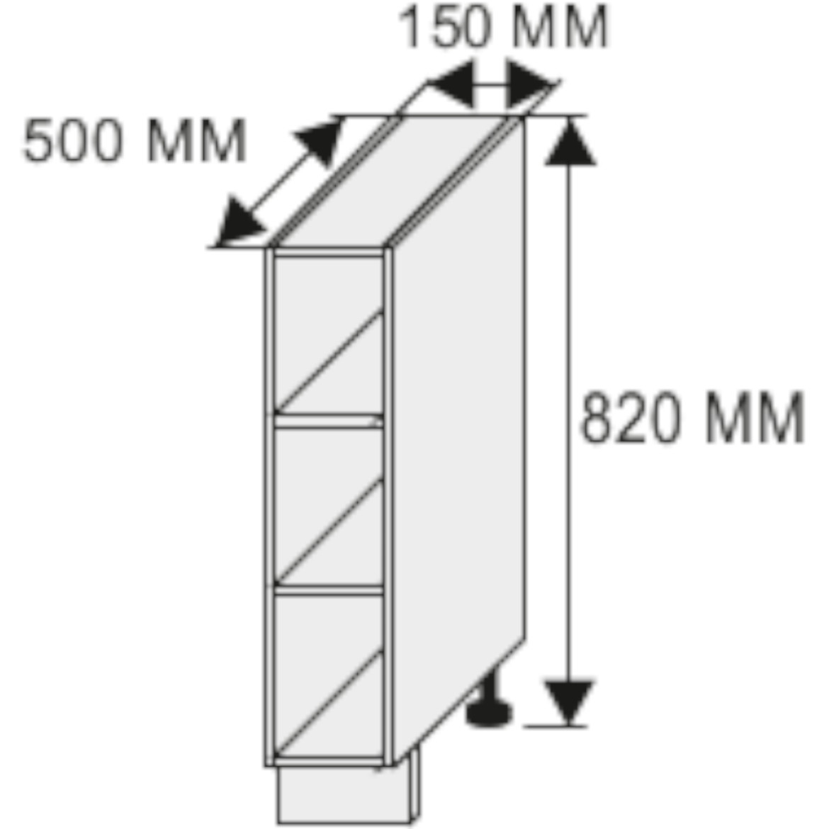 Kuhinjski element Quantum D15 /o  braon
