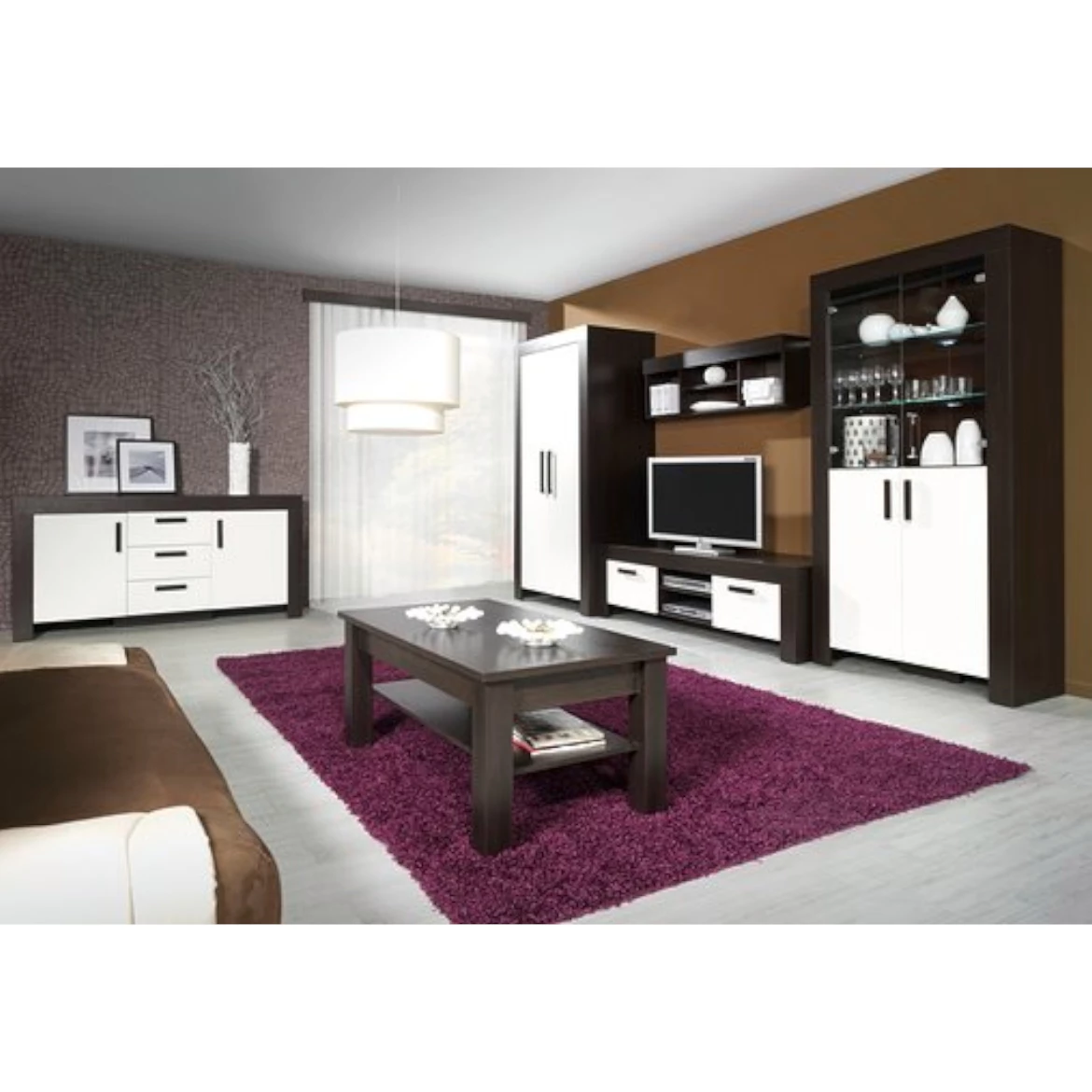 Ormar Cezar 3 vrata crna/bela