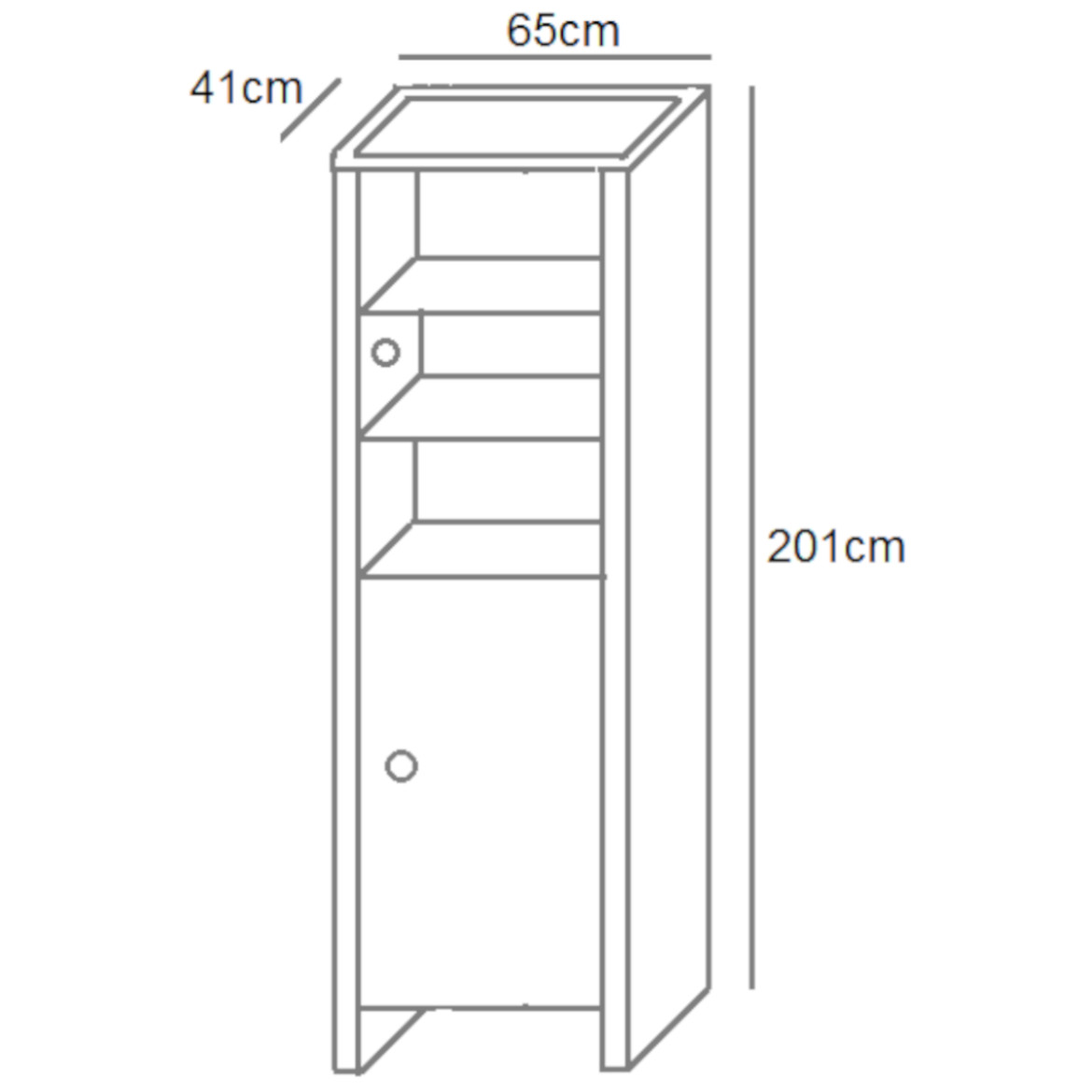 berg vitrina desna 2 vrata 65x41x201 bela/hrast