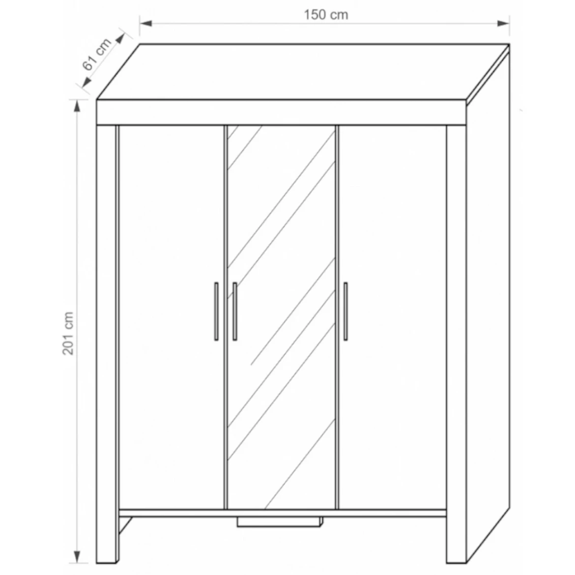 Ormar Cezar 3 vrata sonoma