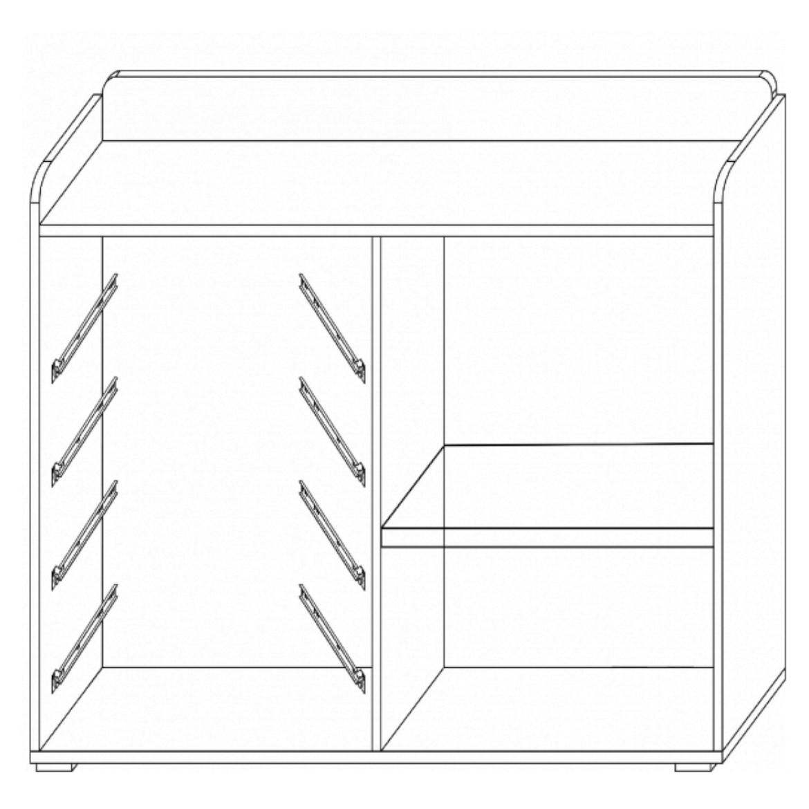 Nemo komoda 1 vrata + 4 fioke 79x35x89 cm bela/narandžasta