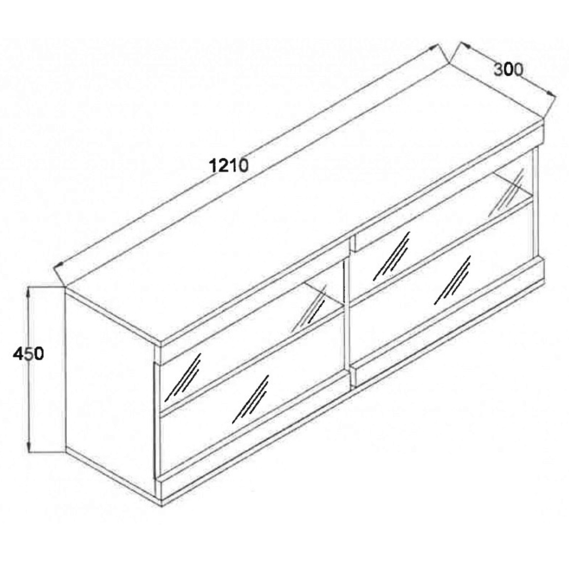 John viseci element 2 vrata 121x30x45 tamni hrast/crni