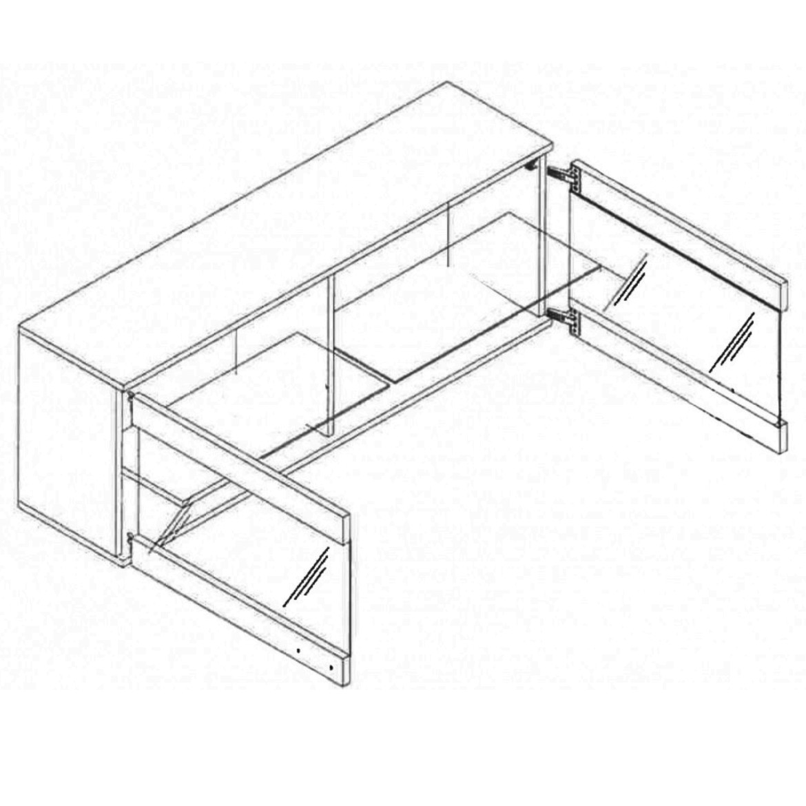 John viseci element 2 vrata 121x30x45 tamni hrast/crni