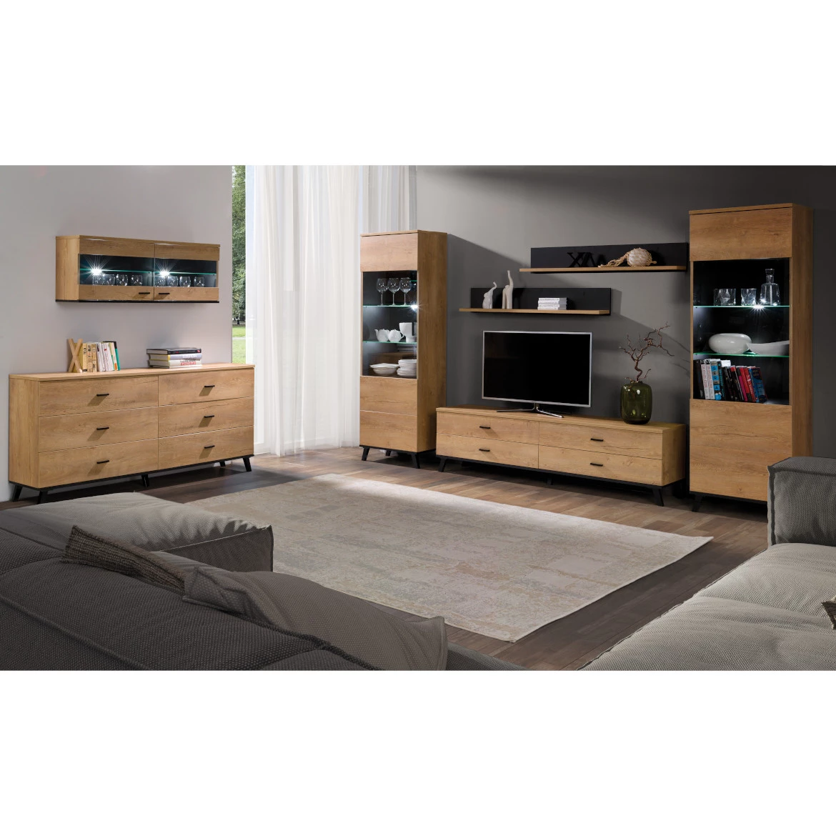 Klub sto John 1 polica 10x61x40 cm tamni hrast