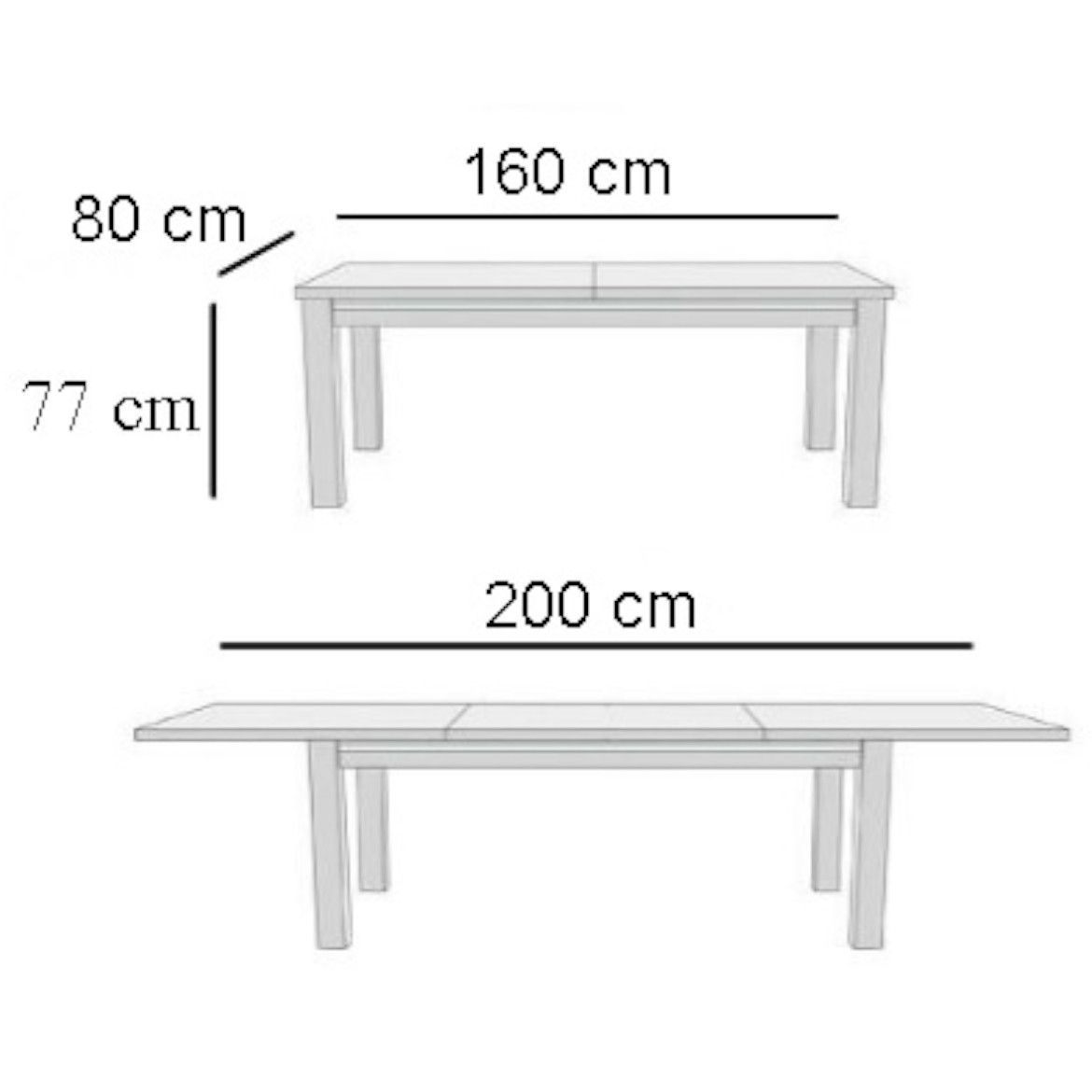 Stol ST11 160X80 + 40 svijetli orah R