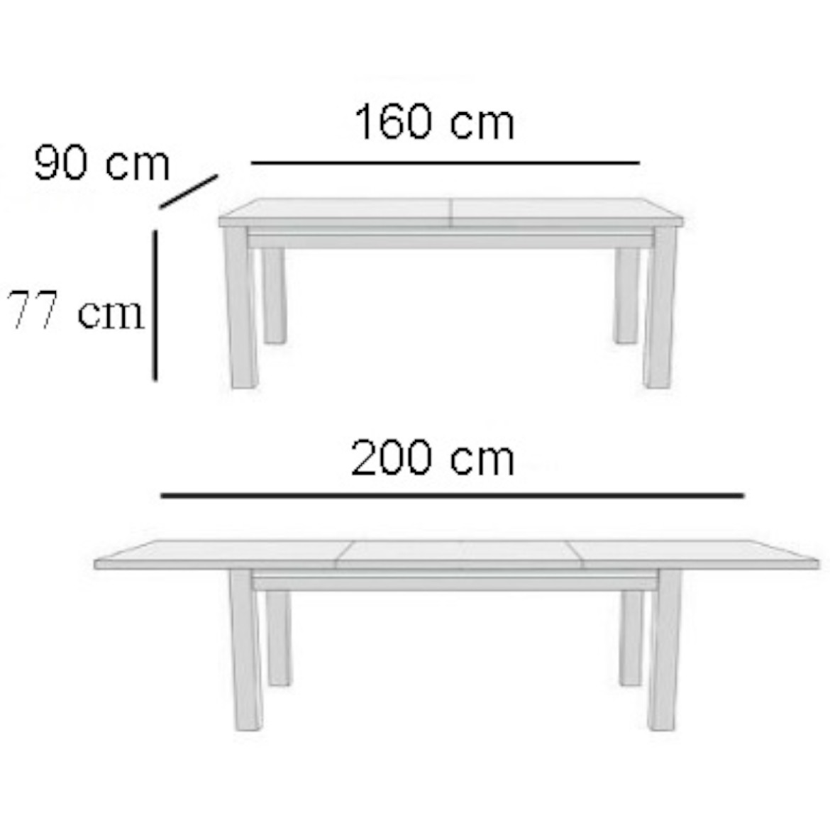 Stol ST16 160X90 + 40 svijetli orah O