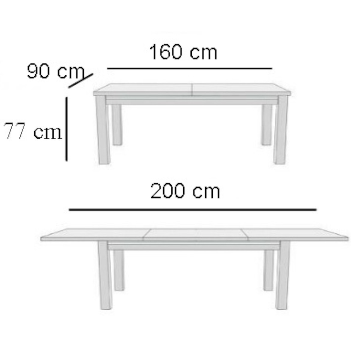 Stol ST14 160X90 + 40 svijetli orah H