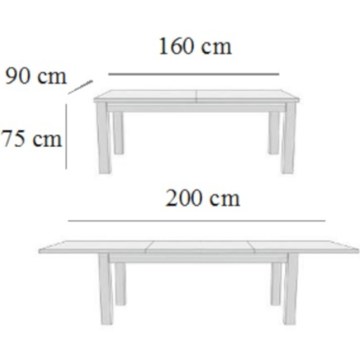 Stol ST16 160x90 + 40 F svijetli orah F