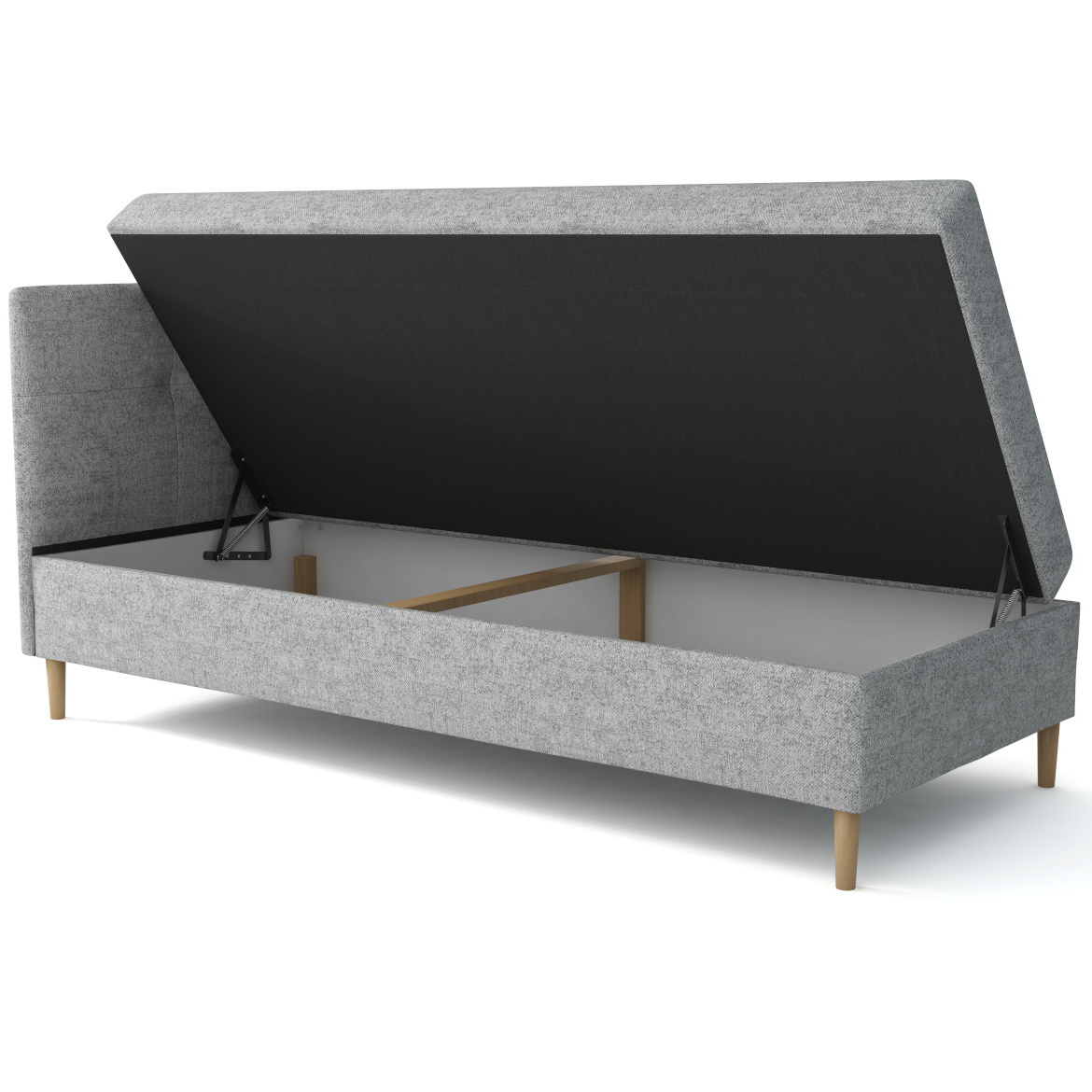 Krevet Enzo sa prostorom za odlaganje levi 92x204x112 cm sivi