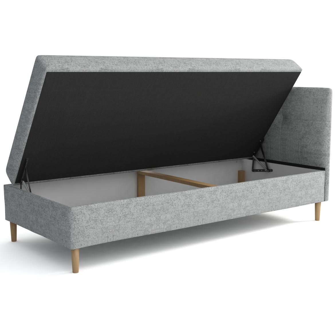 Krevet Enzo sa prostorom za odlaganje desni 92x204x112 cm sivi