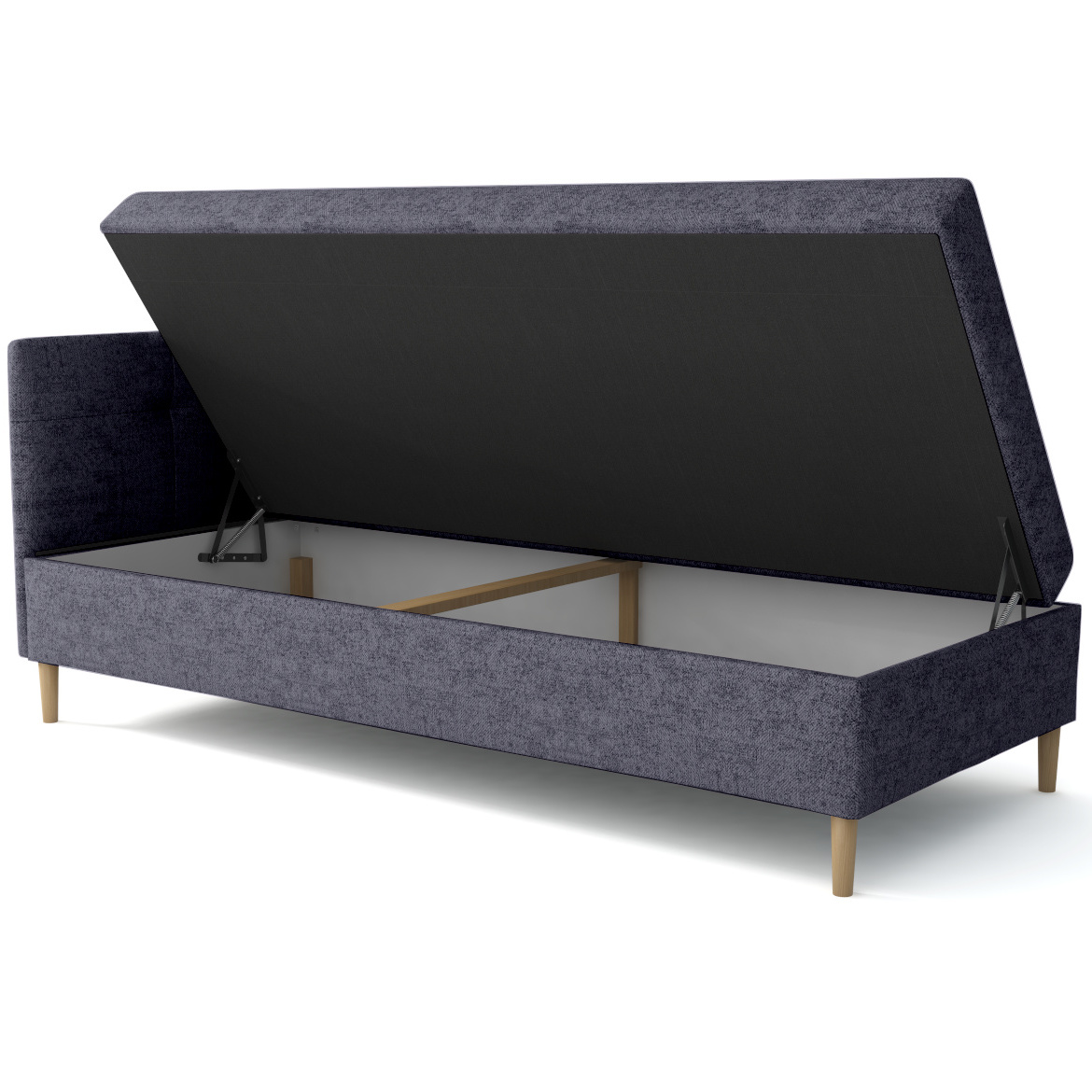 Krevet Olimp sa prostorom za odlaganje levi 84x204x82 cm tamno sivi