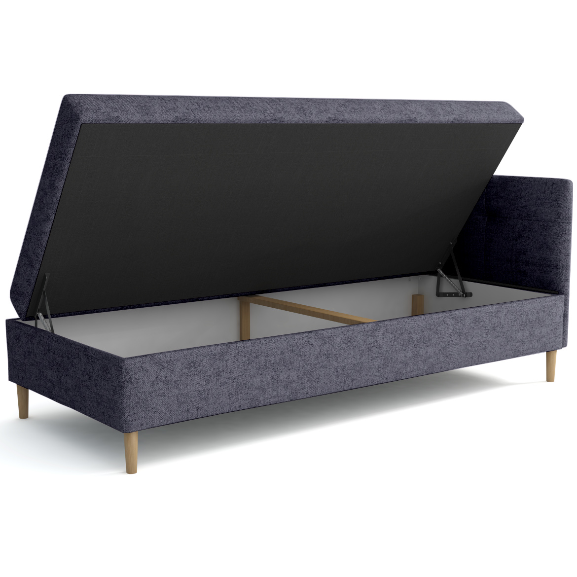 Krevet Olimp sa prostorom za odlaganje desni 84x204x82 cm tamno sivi