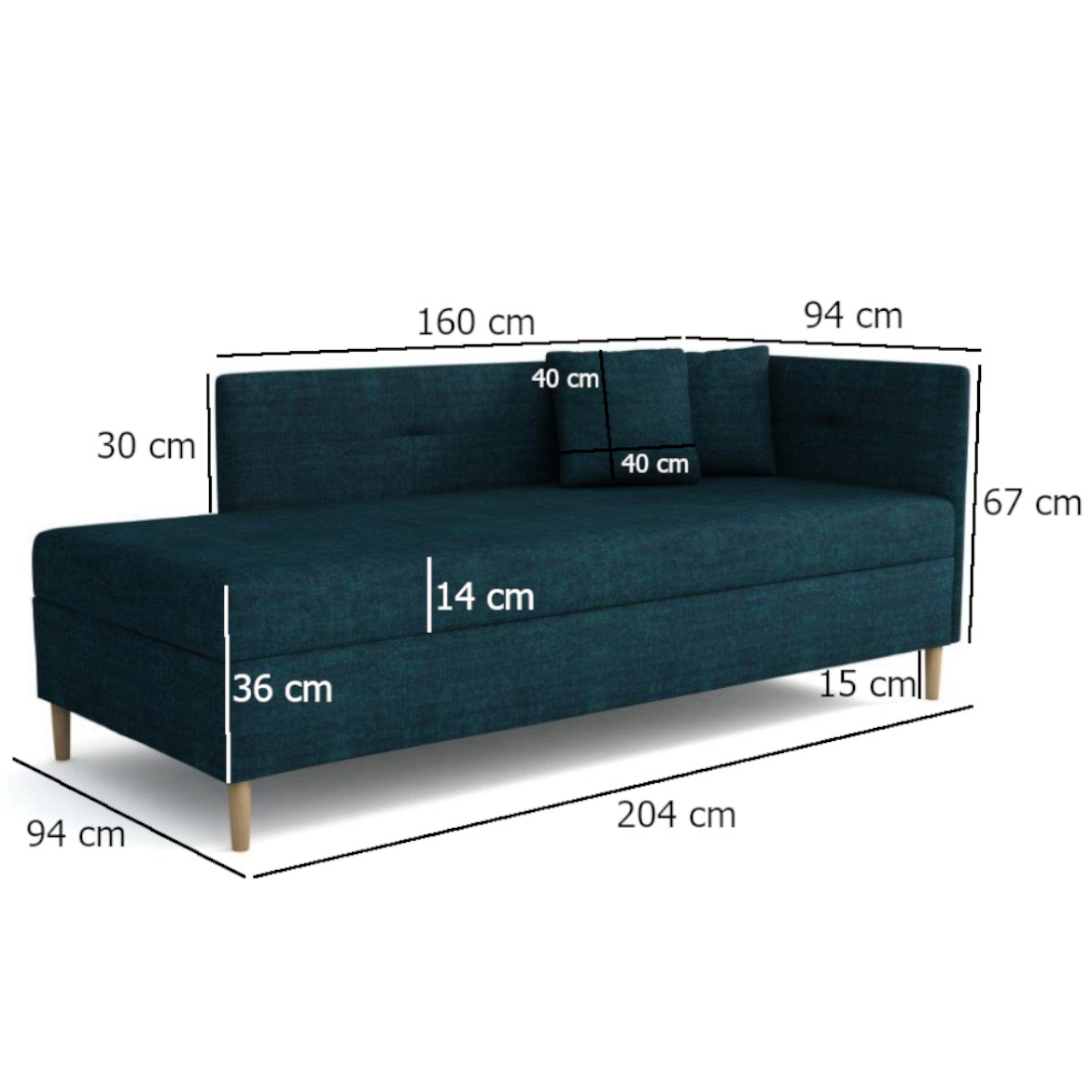 Krevet Olimp sa prostorom za odlaganje desni 94x204x82 cm zeleni