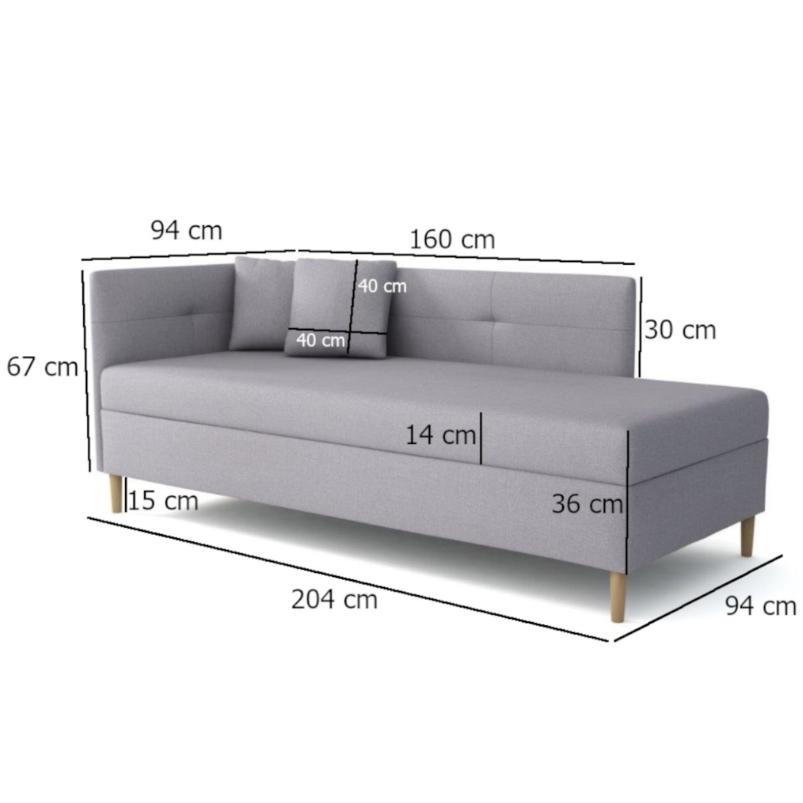 Krevet Olimp sa prostorom za odlaganje levi 94x204x82 cm twist 18