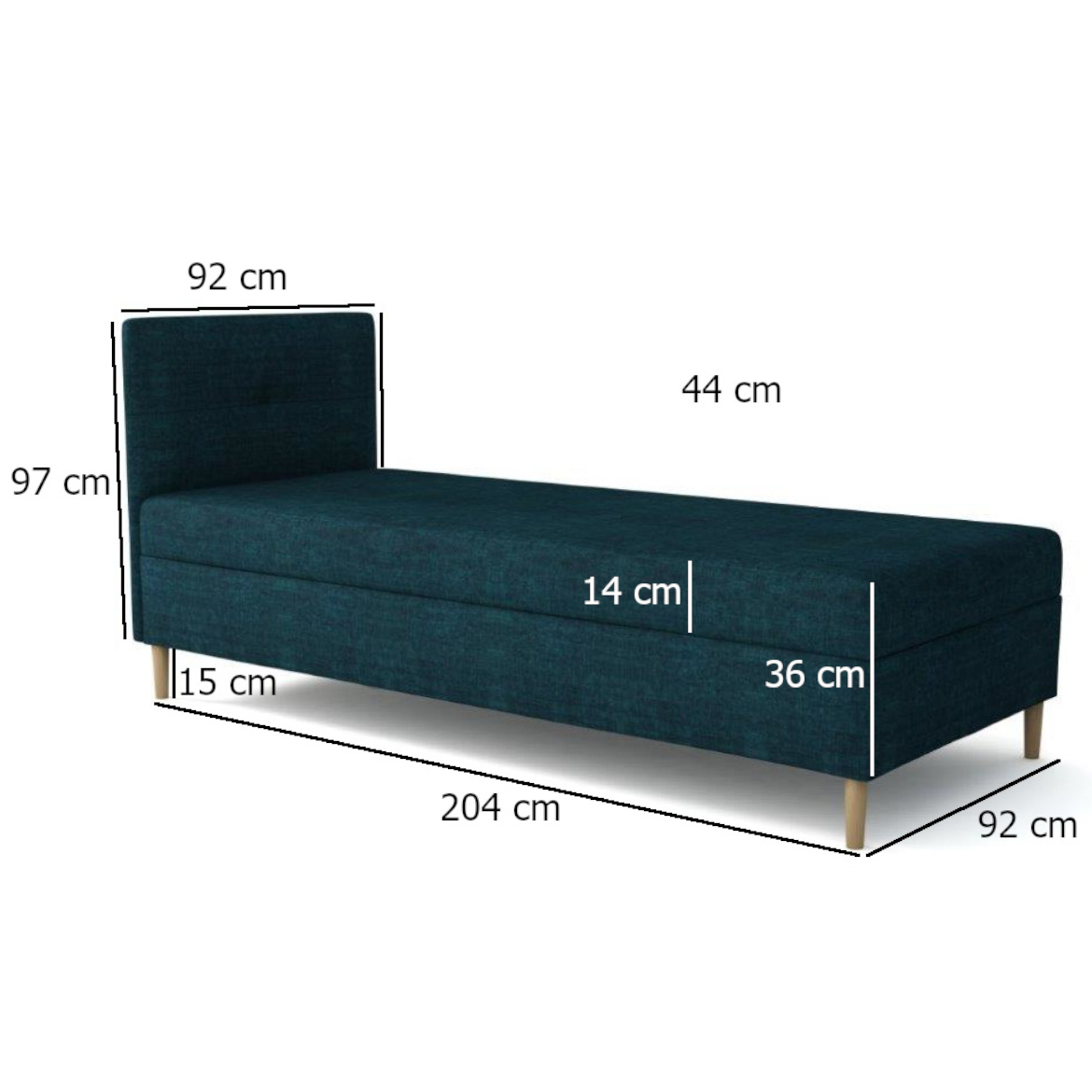 Krevet Enzo sa prostorom za odlaganje levi 82x204x112 cm zeleni