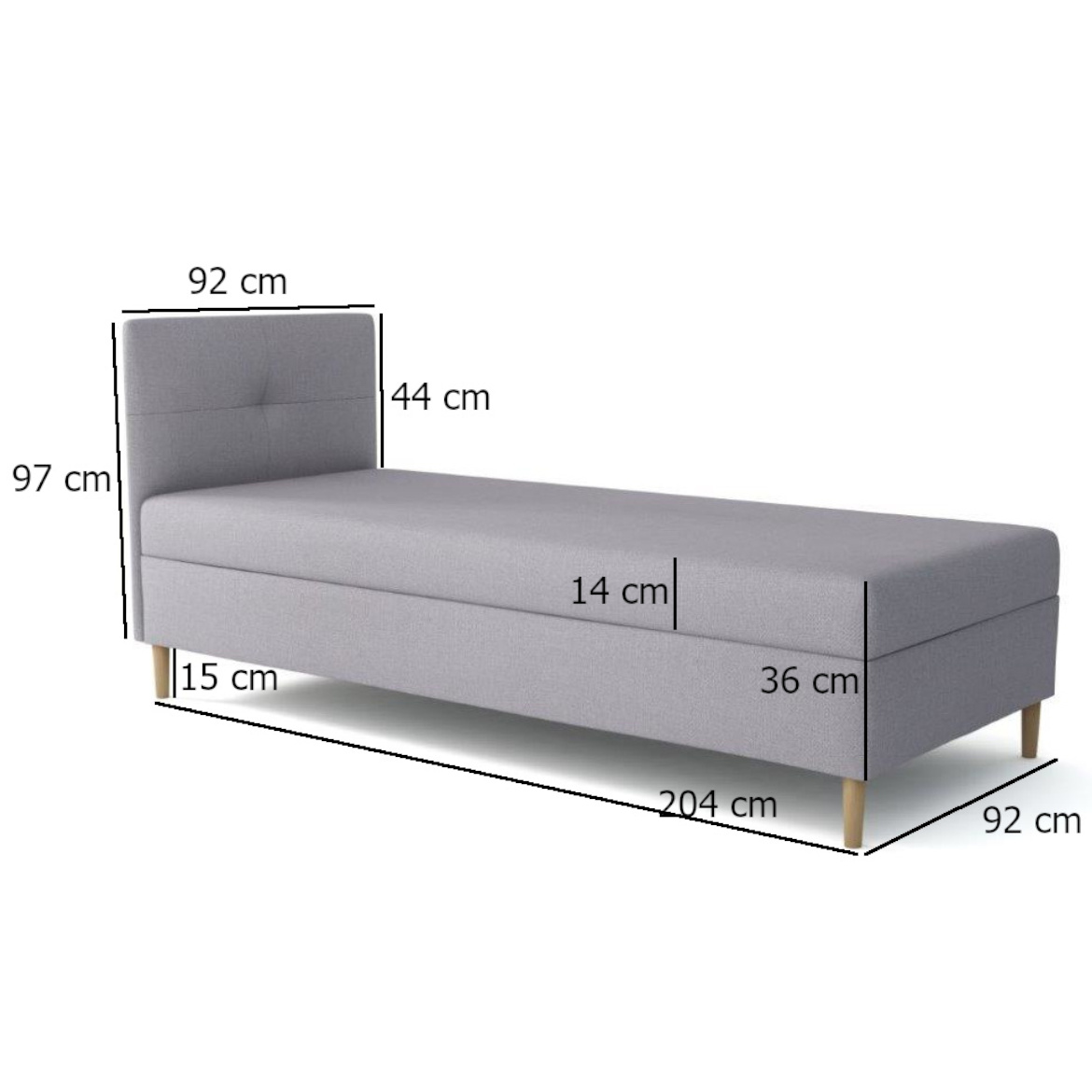 Krevet Enzo sa prostorom za odlaganje levi 82x204x112 cm ljubicasti