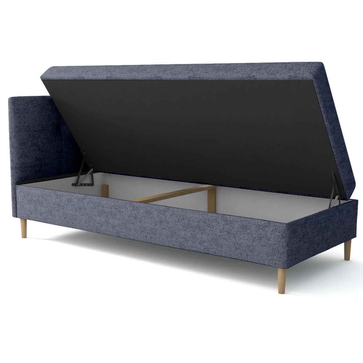 Krevet Enzo sa prostorom za odlaganje levi 92x204x112 cm tamno sivi
