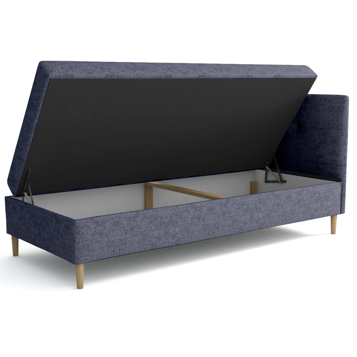 Krevet Enzo sa prostorom za odlaganje desni 92x204x112 cm tamno sivi