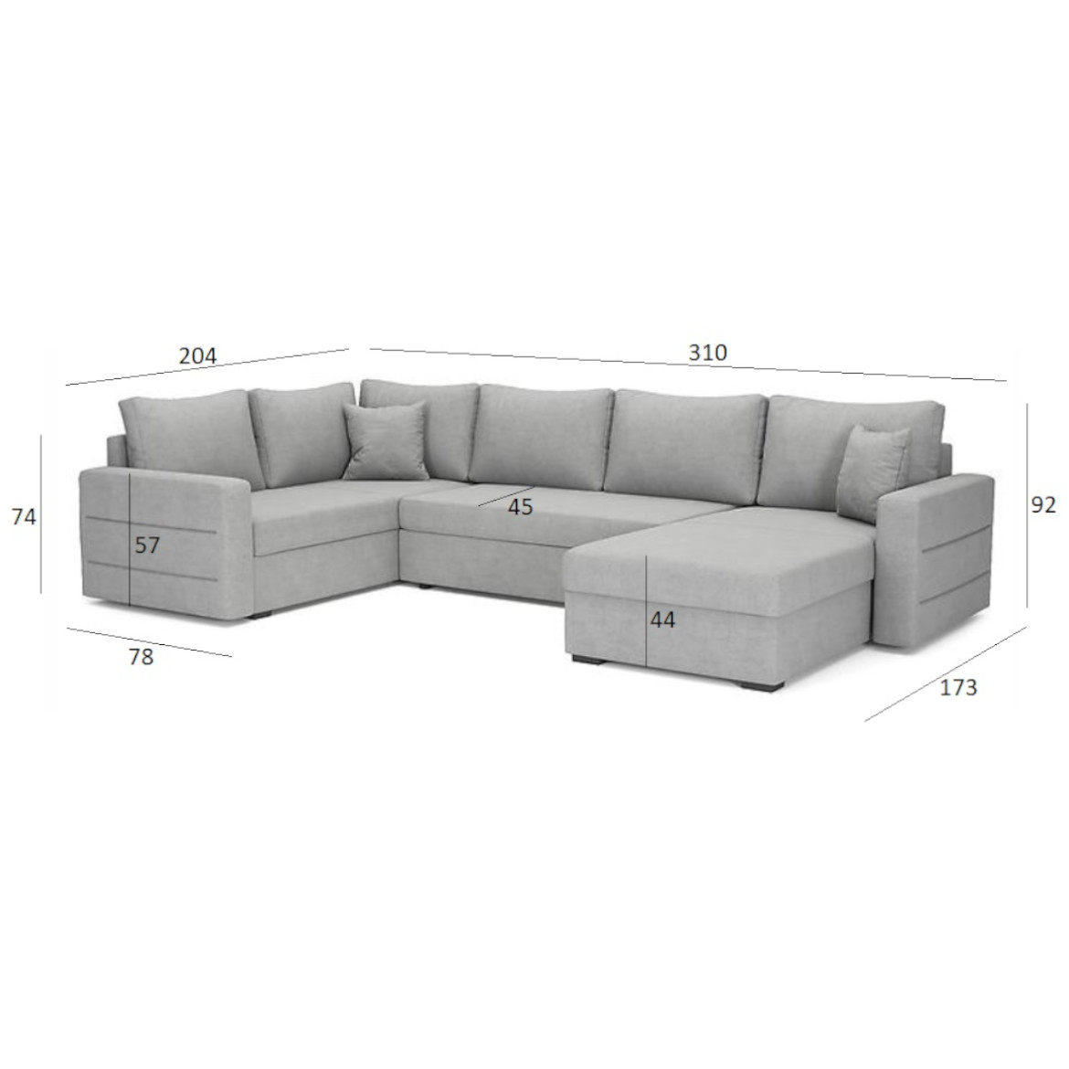 Kutna sofa na razvlacenje Fado Cosmic 160 desna strana