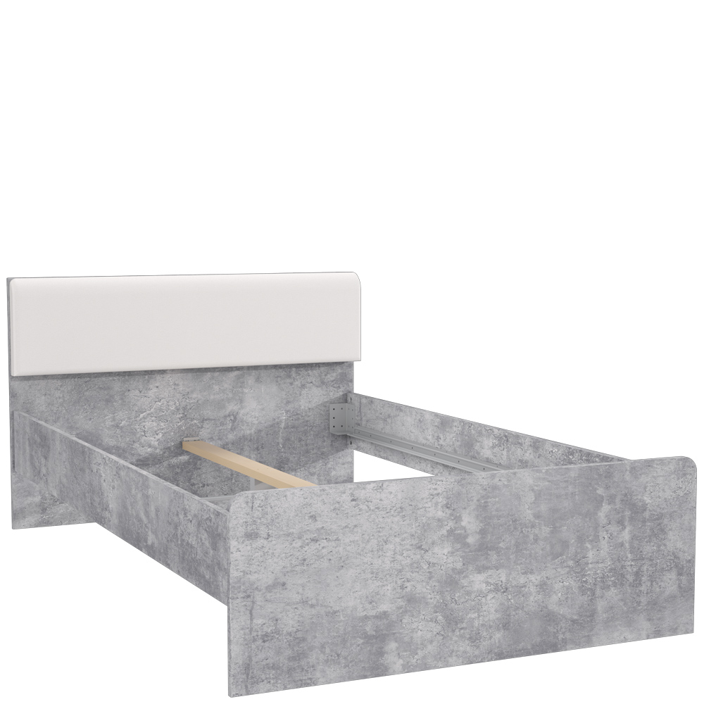 Krevet Canmore bez podnice 126x204,1x84,5 cement/bela