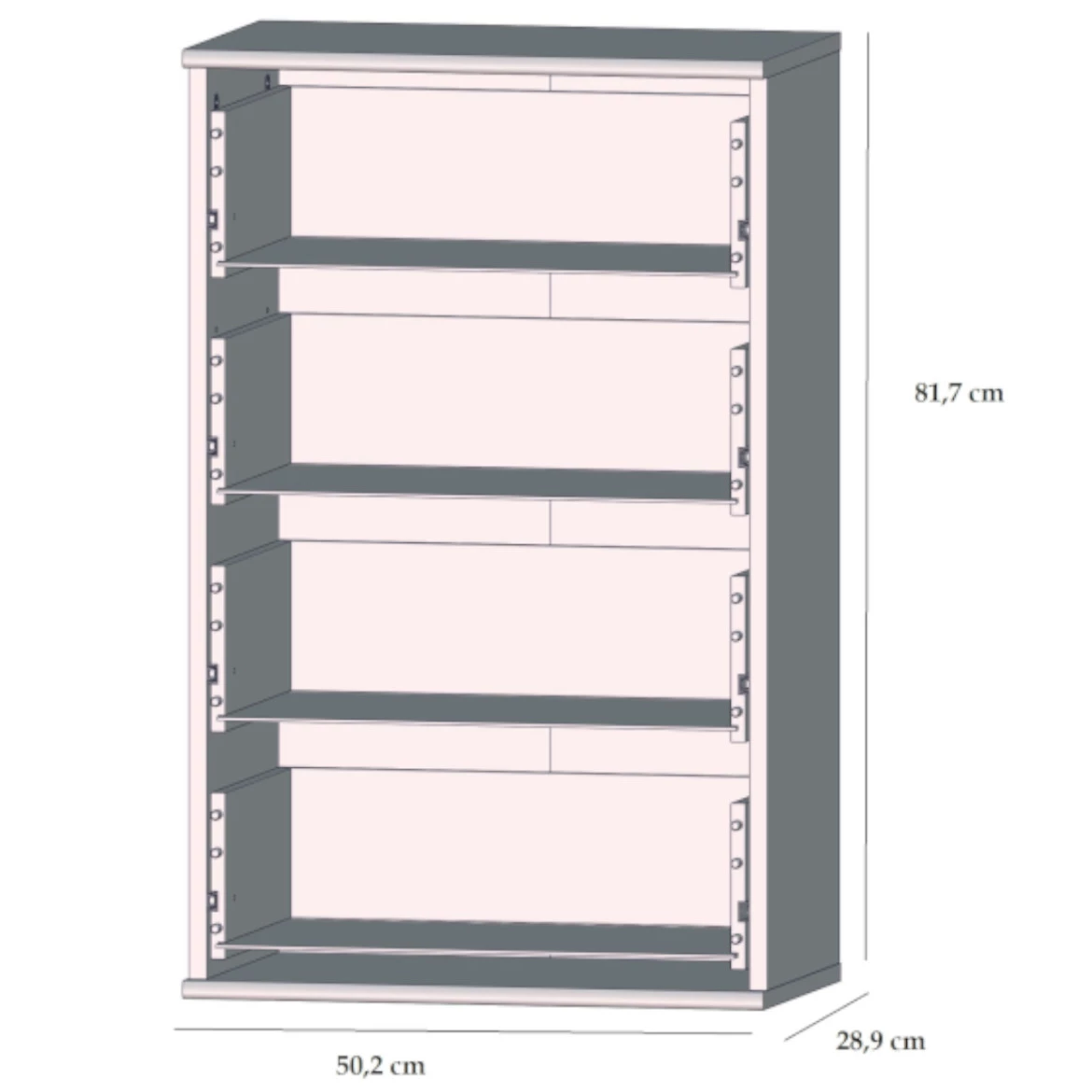 Niko komoda 4 fioke 50x29x82 cm natur (sonoma hrast)