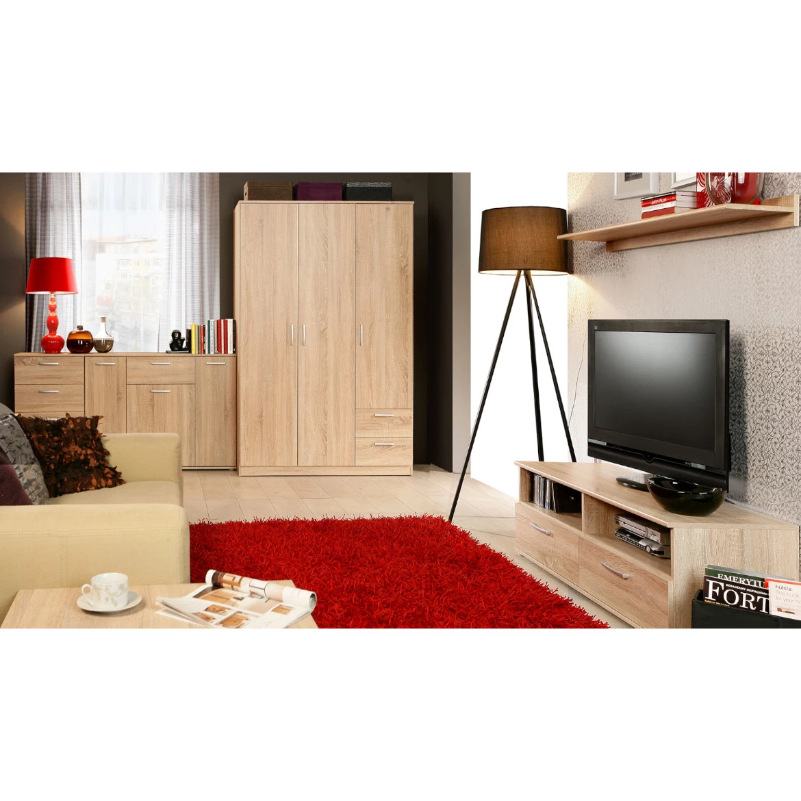 Niko komoda 4 fioke 50x29x82 cm natur (sonoma hrast)