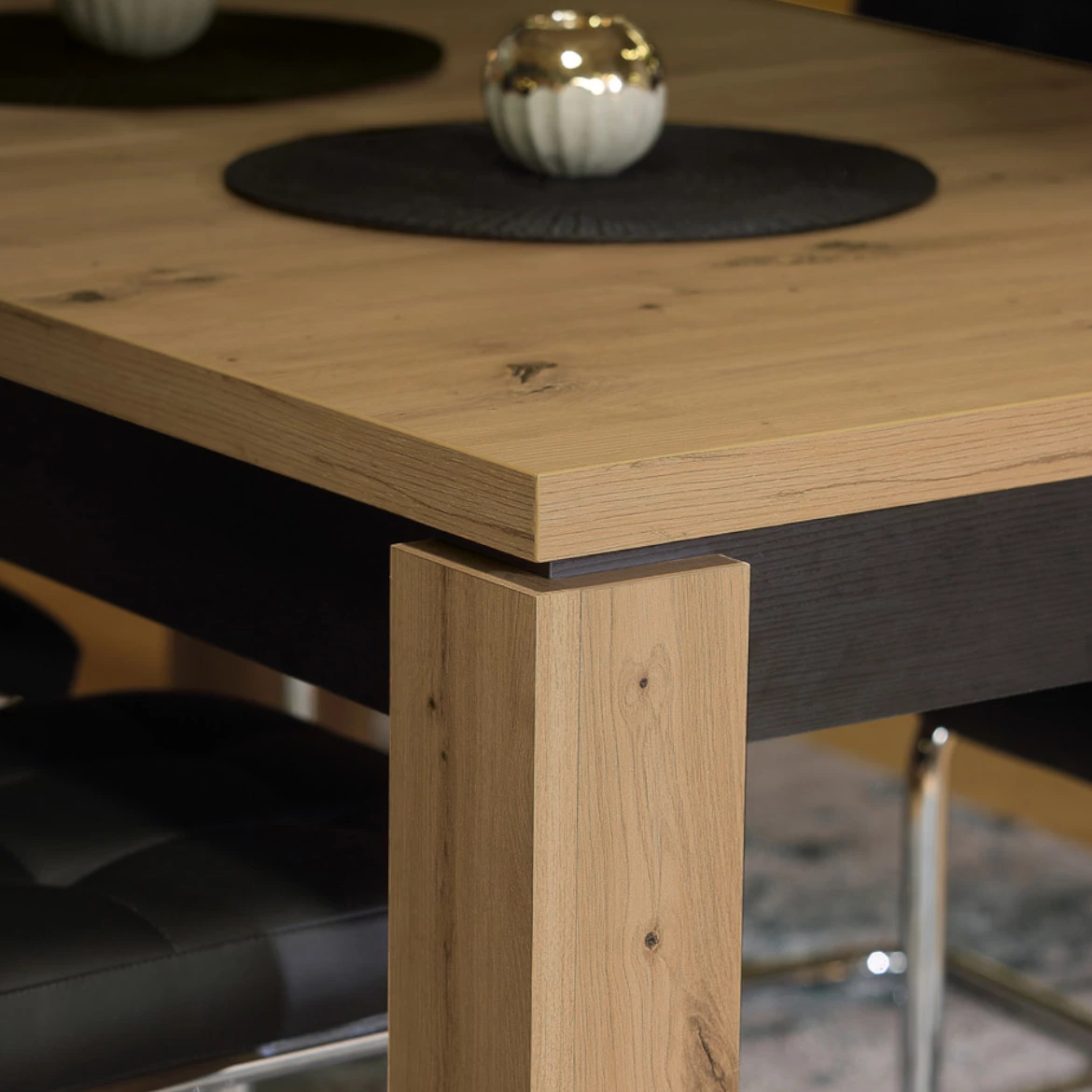 Klub sto Trondheim 80x54,8x44,6 cm natur/crni