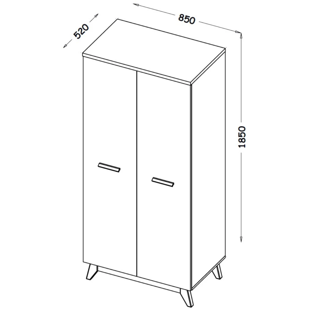 Ormar Sven 2 vrata 85x52x185 bela/natur