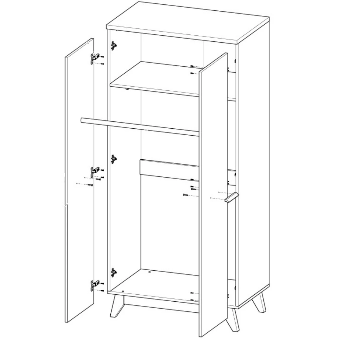 Ormar Sven 2 vrata 85x52x185 bela/natur