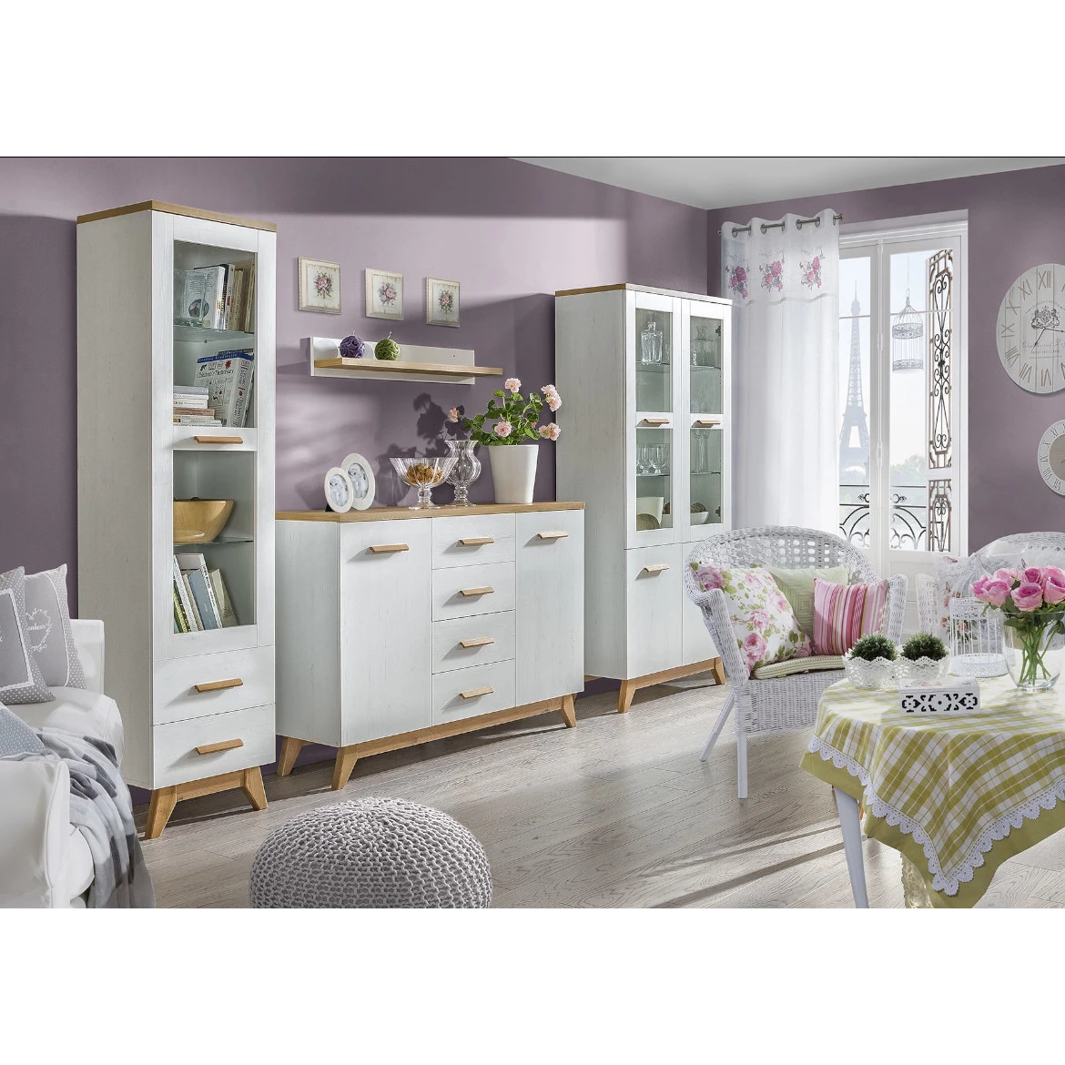 Ormar Sven 2 vrata 85x52x185 bela/natur