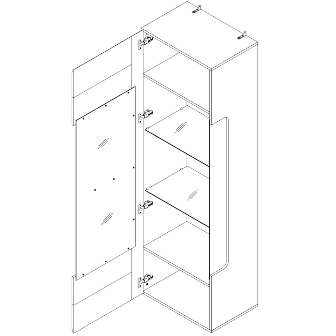 Locarno vitrina 1 vrata 60,2x41,1x196,9 tamni hrast