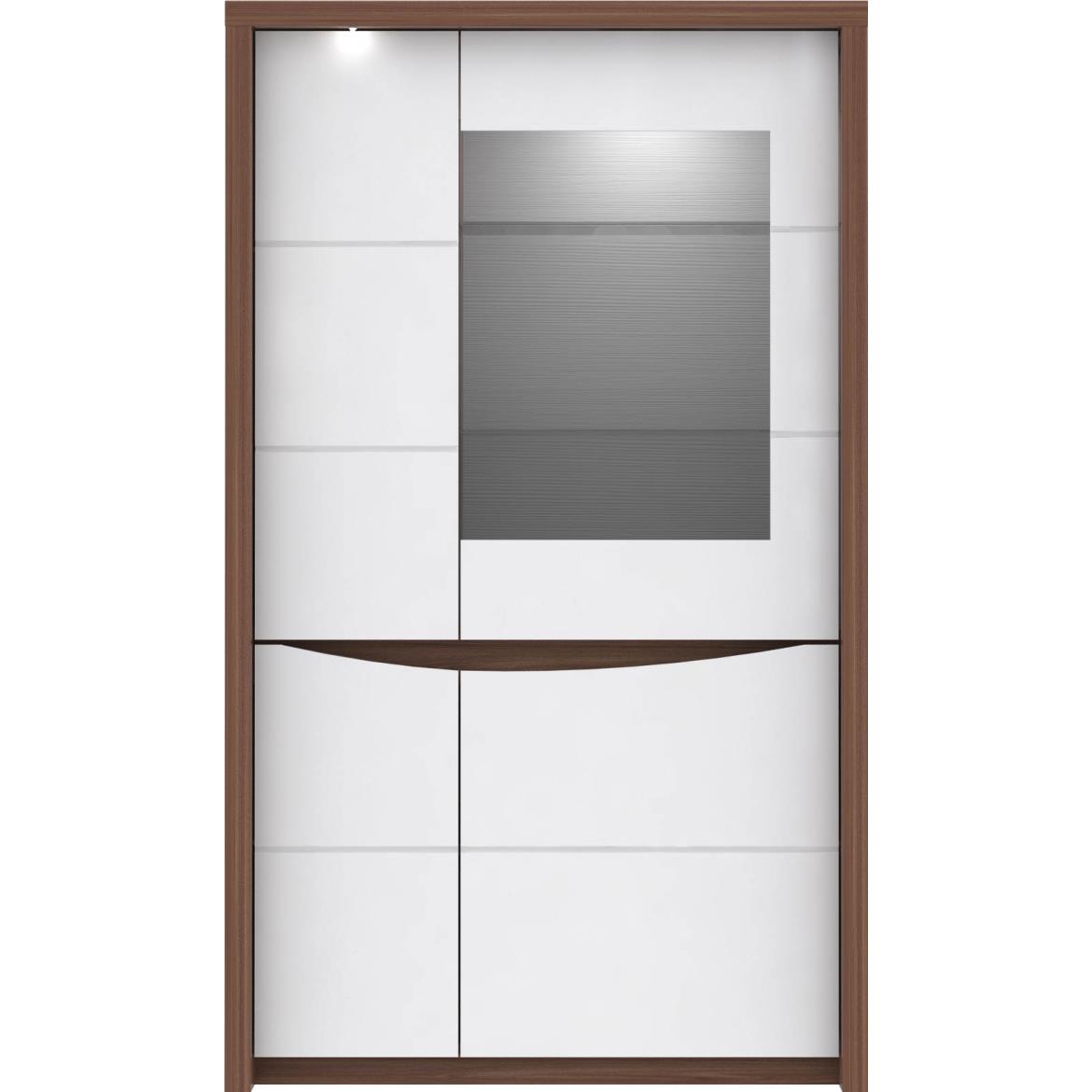 Saint Tropez vitrina niska 2 vrata 92,7x42x159,5 hrast/bela sjaj